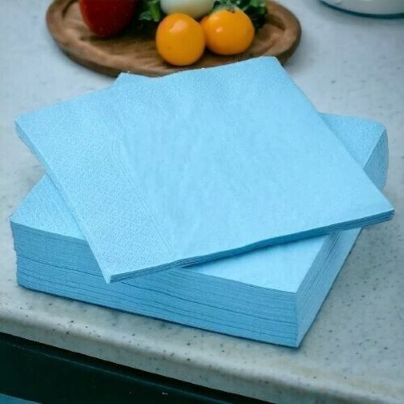 IKEA FANTASTISK Paper Napkins Absorb Quickly 15 ¾x15 ¾ "‎ Blue/50 Pack - Picture 1 of 9